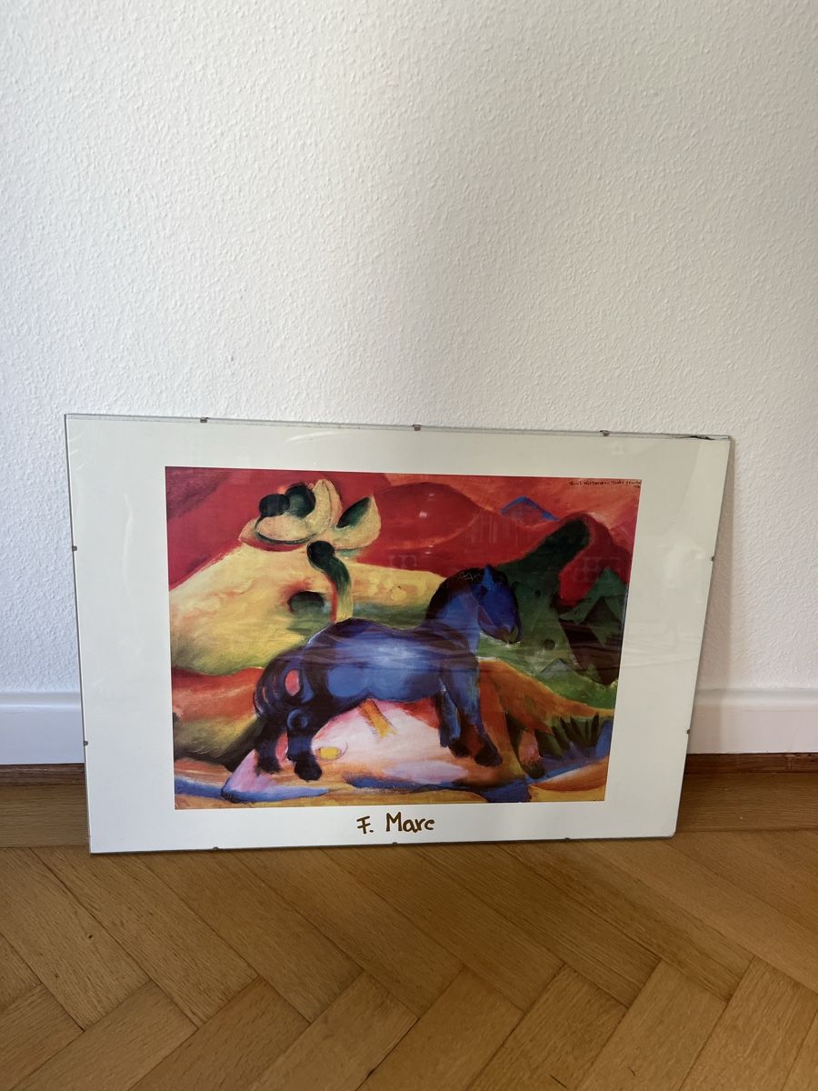 Foto & Immagini: Bild Franz Marc blaues Pferd mit Rahmen – Usato da Olten venduto da lcs_2sdk