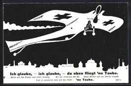 Flugzeug über einer Stadt, optische T