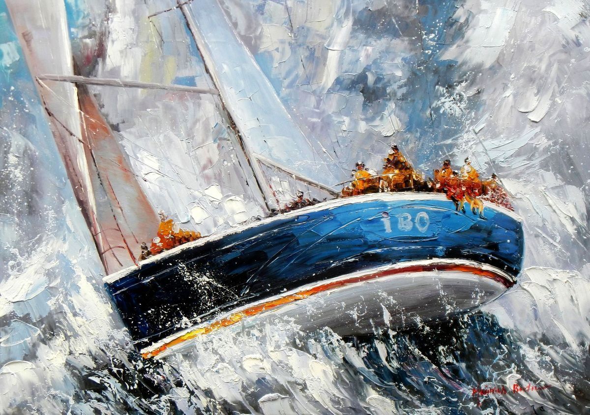 Riproduzioni & Creazioni: Segelschiff hart am Wind – Nuovo (secondo la descrizione) da Larnaca venduto da KunstDepot24
