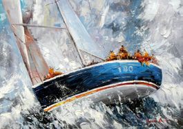 Segelschiff hart am Wind