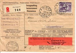 R - Brief Zwingen - Brislach 1950