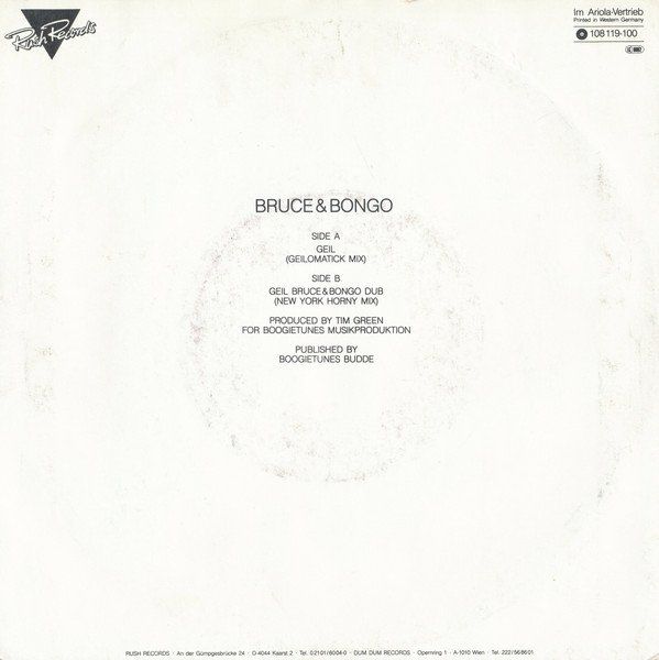 Vinyles: Bruce & Bongo Geil Single – D'occasion à Hellikon par Jogi73 1