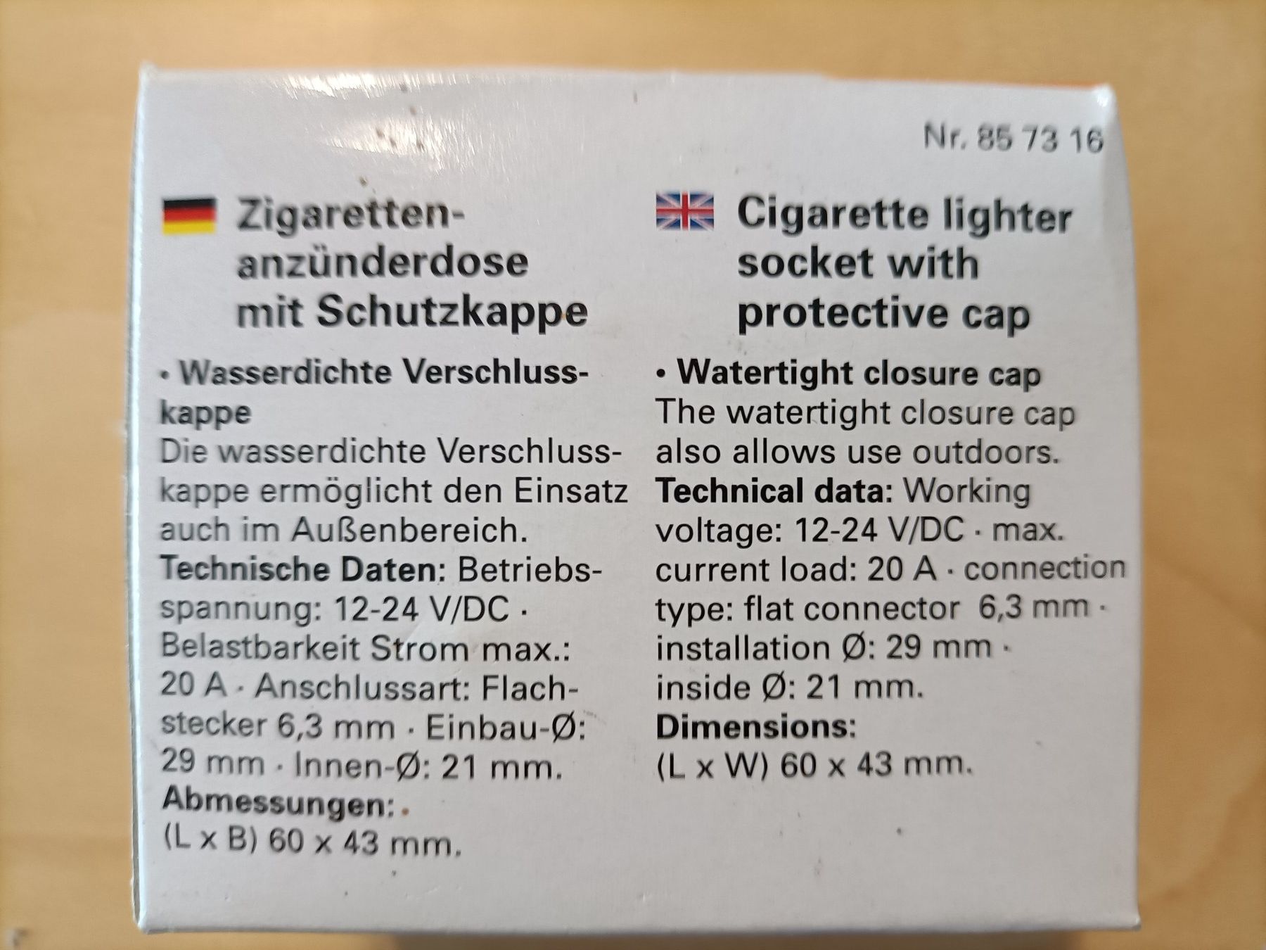 Tutti pezzi di ricambio auto: Zigarettenanzünderdose mit Schutzkappe – Nuovo e nell'imballaggio originale da Rudolfstetten venduto da Ivost 1