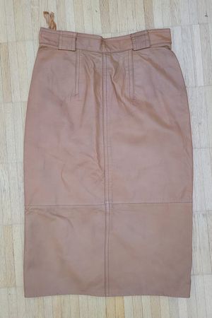 Jupe crayon en cuir véritable vintage