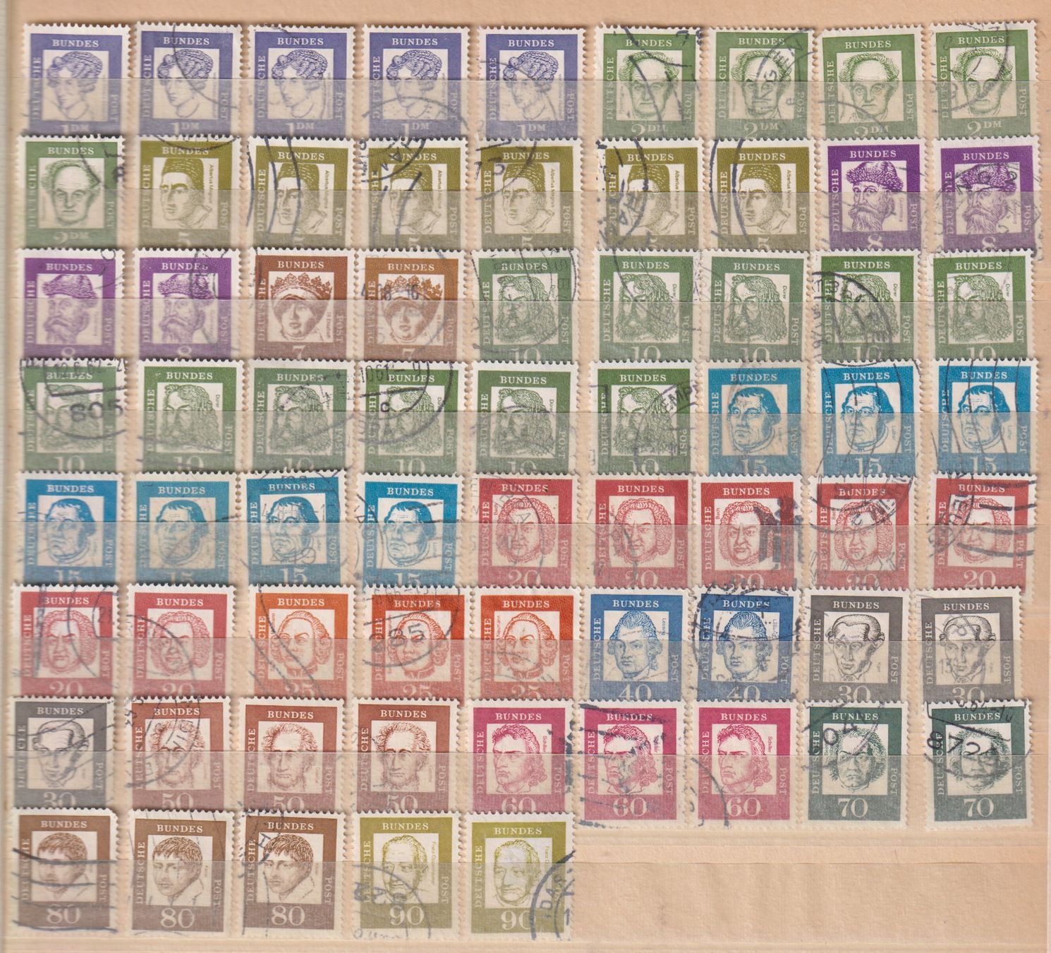 Alle Briefmarken: Lot BRD. Berühmte Deutsche. Unbestimmt. – Gebraucht aus Koblenz von Boerse6