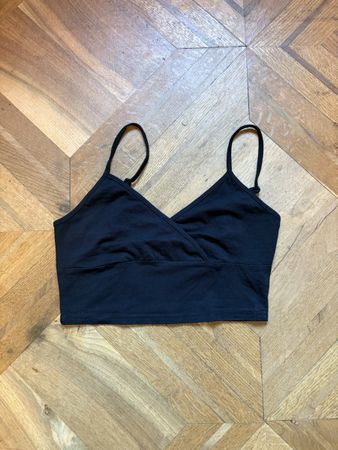 Schwarzes Crop Top, Sommer Oberteil in Grösse S