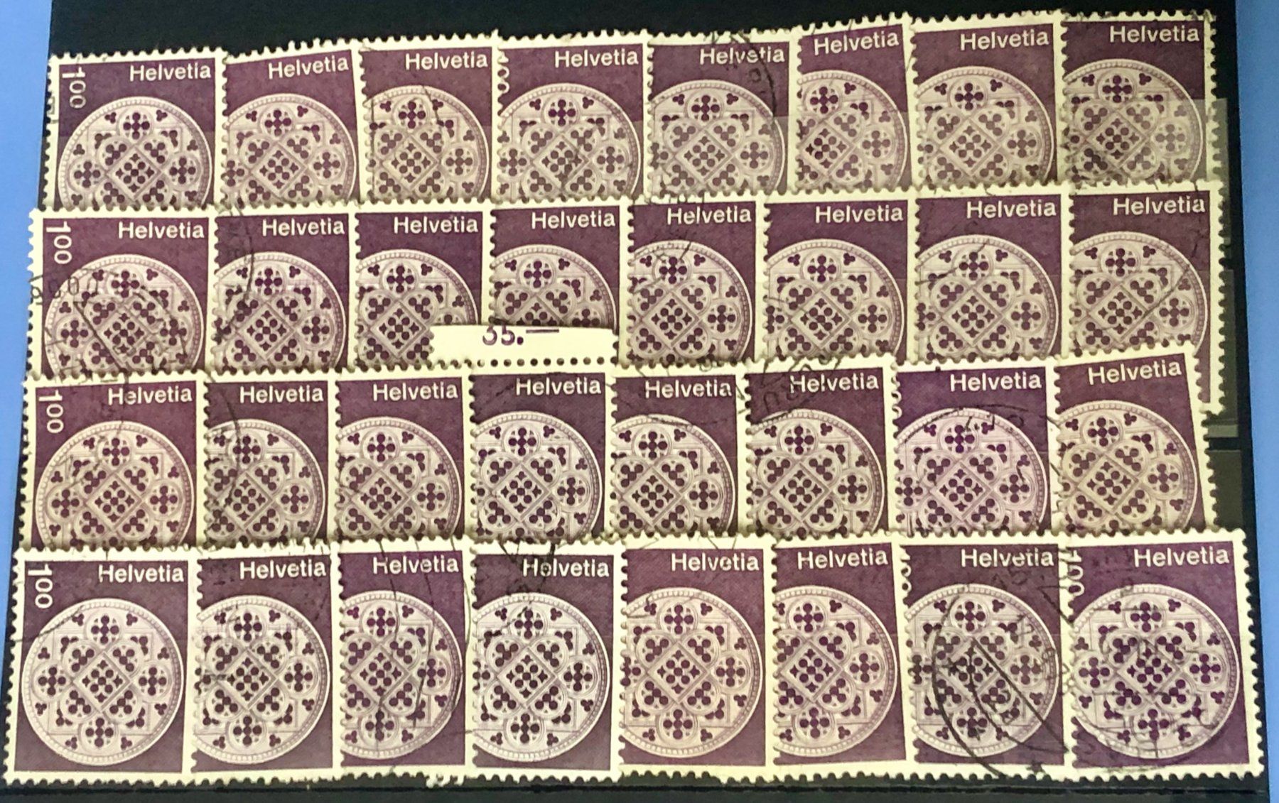 Tutti i francobolli: Nr.534 Rosette Lausanne Steckkarte mit Stempel   – Usato da Aarau venduto da Billa007