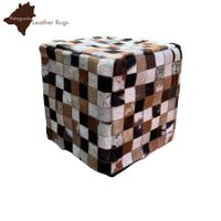 Kuhfell Hocker patchwork
