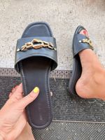 Slipper Schwarz Grösse 43 Anna Field mit Kettendekor