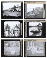 6 Historische Glas Dia Fotografien, Indien, China und USA