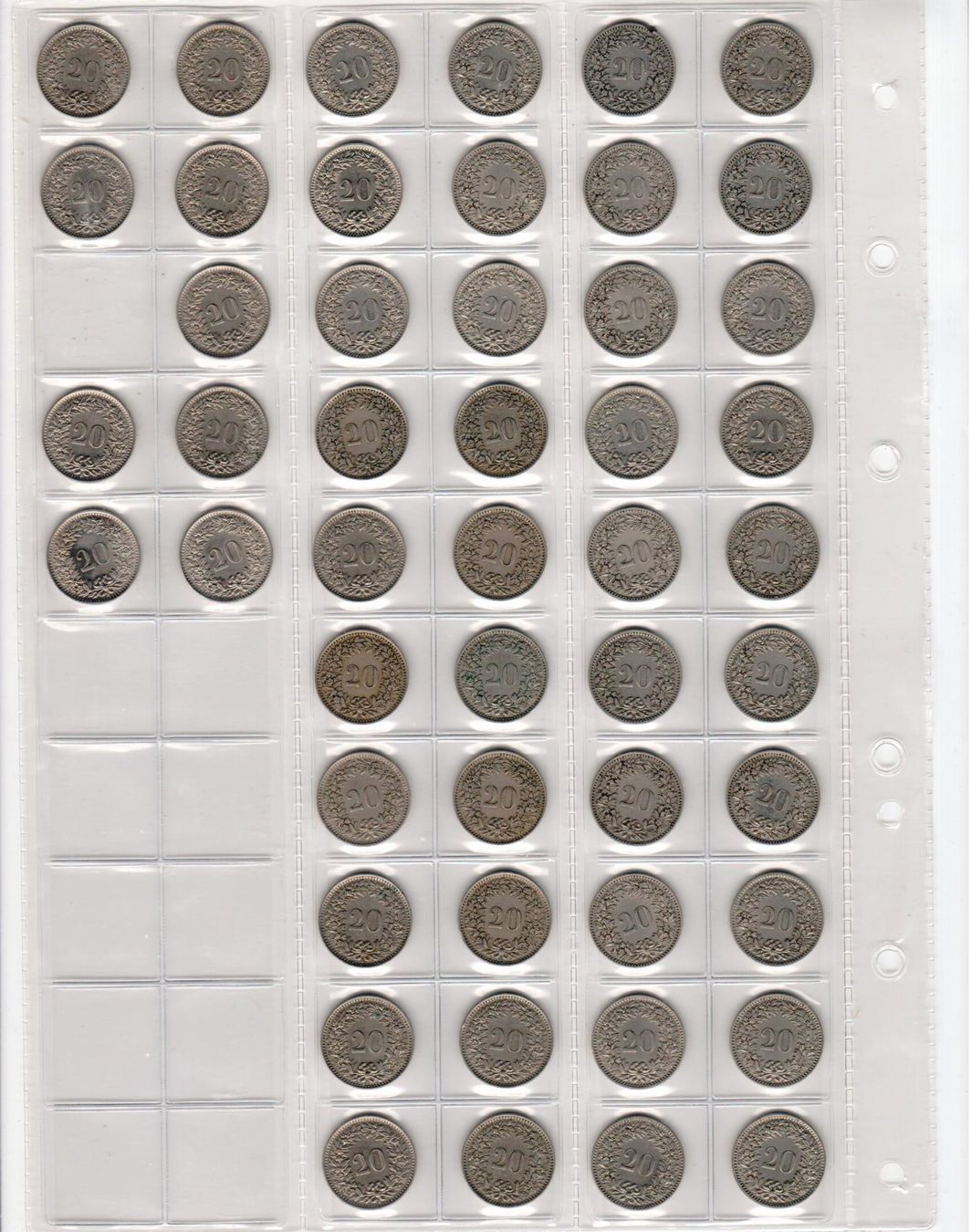 Tutti le monete: 220 x 20 Rappen gemäss Liste – Usato da Wolhusen venduto da Curver9