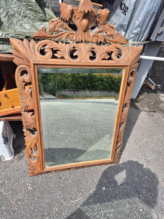 Miroir Ancien Bois Sculpt