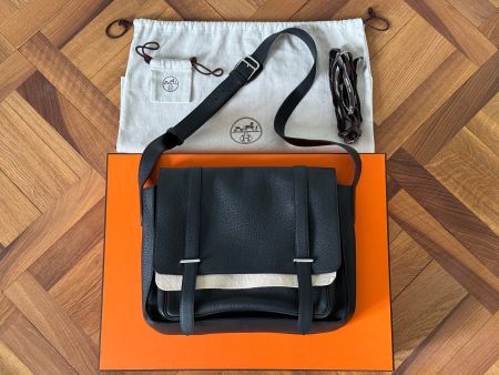 Hermès Besace Steve 35 Clémence Noir, mit Original-Kaufbeleg