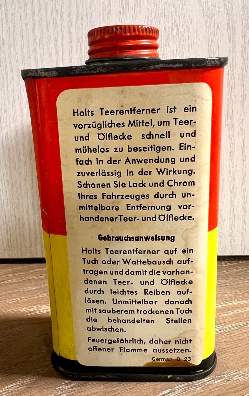 Dosen: alte Blechflasche Blechdose "Holts Teerentferner" Oldtimer – Gebraucht aus Rothrist von Brandystar 4