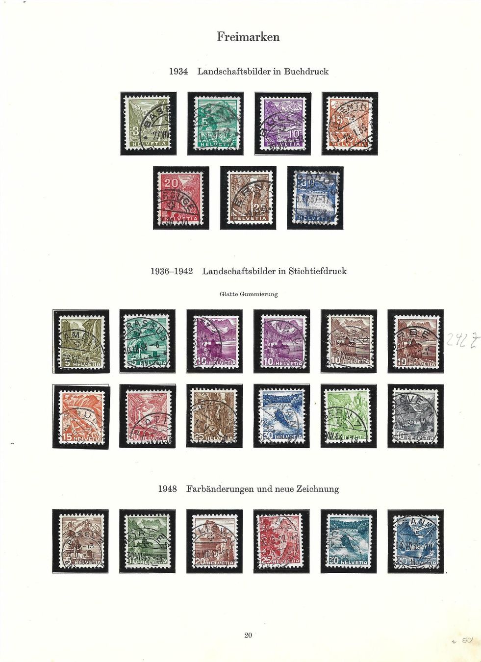 Tutti i francobolli: timbres, divers série. – Usato da Delemont venduto da toutdubon11