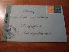 Zensur-Brief um 1948, Deutsche Post, amerikanische Zensur