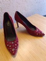 Escarpins Geox velours bordeaux pointus ornés T38