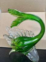 Poisson décoratif en verre vert, unique et original