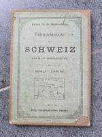 Antike Übersichtskarte der Schweiz für Militärschulen, 1897