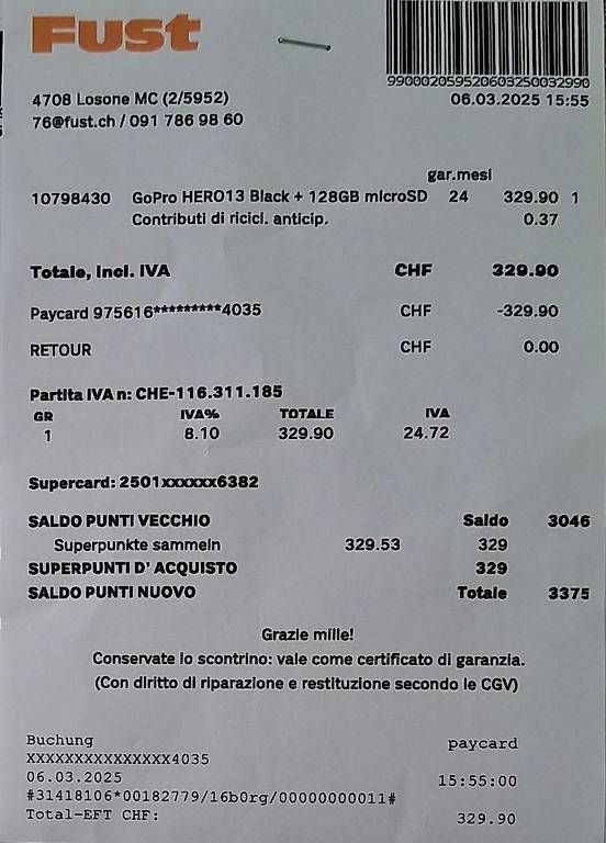 Gopro Action Cam: Vendo per inutilizzo – Gebraucht aus Locarno von ffe_8xxk 4