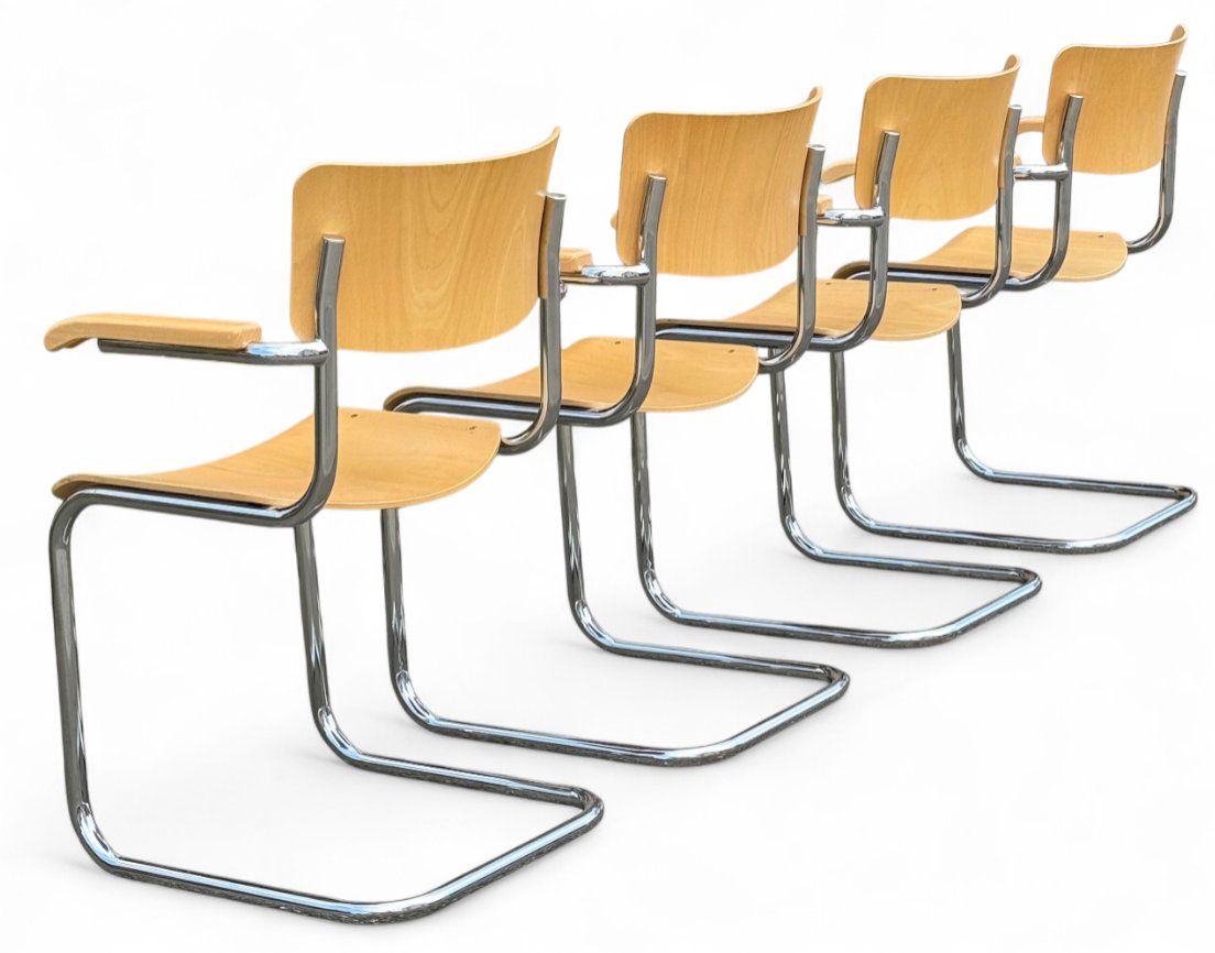 Thonet Sedie: Thonet S43F Freischwinger 4er Set // Marcel Breuer – Usato da Schinznach-Dorf venduto da mix 1
