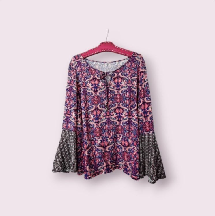 schöne Boho-Bluse Paisley Muster & Trompetenärmel Gr. 44 | Kaufen auf ...