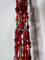 Rote Vintage-Gürtel mit Glasperlen, Sommer-Look!