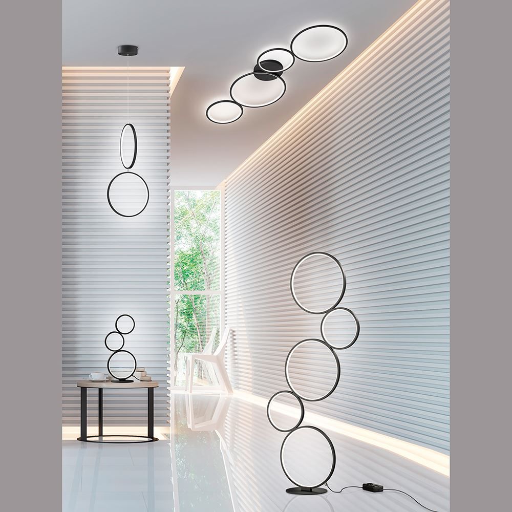 Lampadari & plafoniere: LED Deckenleuchte, Schwarz, 4 Ringe – Nuovo (secondo la descrizione) da Kreuzlingen venduto da Smart-Light 5