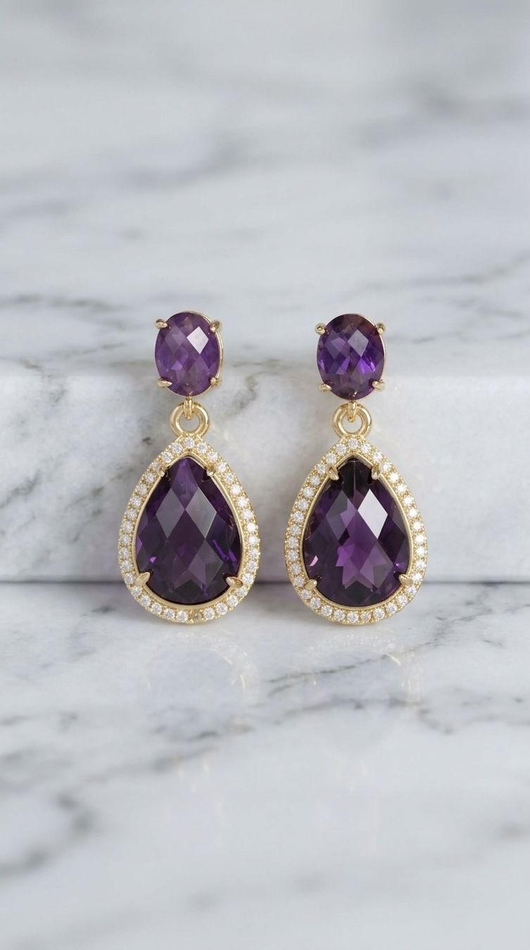 Ohrringe & -stecker: Boucles d’oreilles en Améthyste – Neu und originalverpackt aus St-Maurice von Sandrinette123