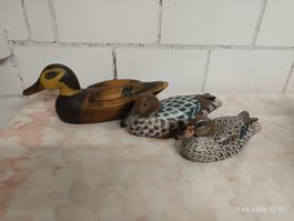 3er Set Holz-Enten Deko