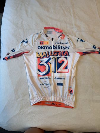 Maglia ciclismo OKMOBILITY Mallorca 312 bianca taglia L