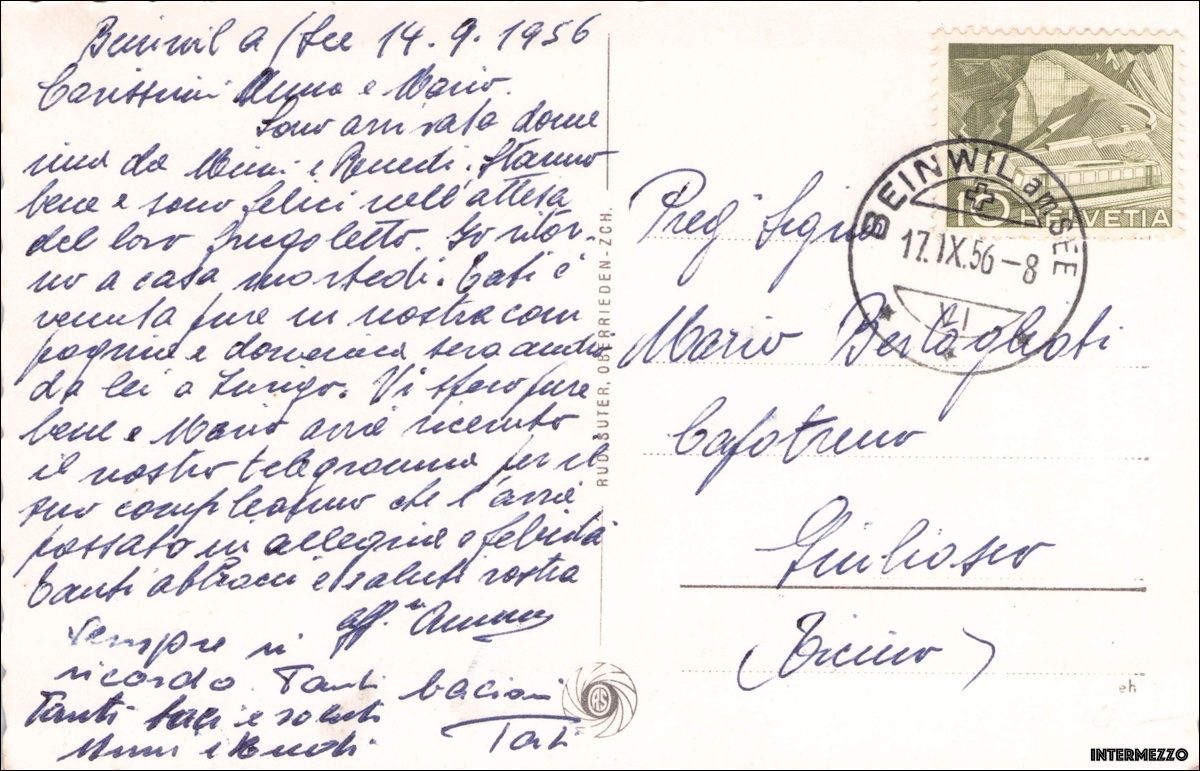 Cartoline postali: Beinwil am See AG // 1956 Dorf – Usato da Basel venduto da intermezzo12 1