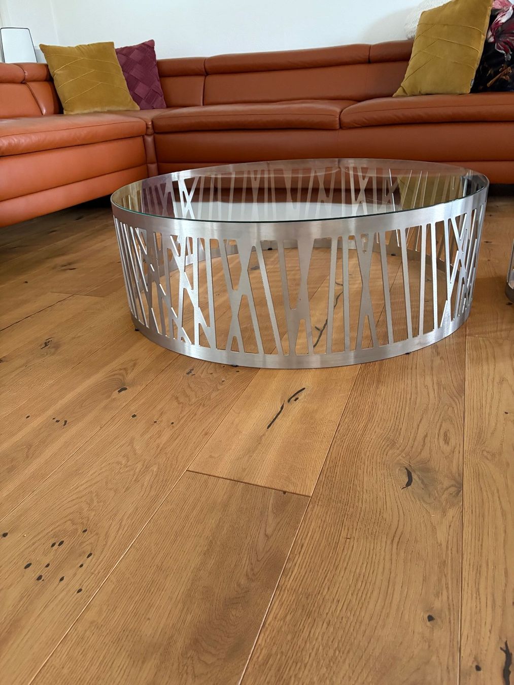 Tavoli: Moderner Glas Couchtisch Edelstahl und Glas – Usato da Speicherschwendi venduto da Estil 3