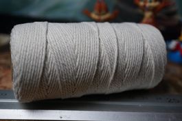 Meterware - 2mm Linhasita Makramee Garn - Crem Weiss