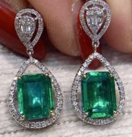 Ohrringe 750 Smaragde 4.1ct Diamanten Zert.