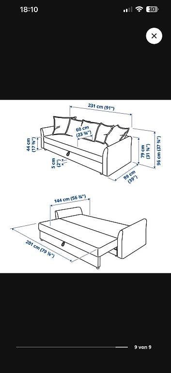 Ikea Divani: Ikea Schlafsofa Vimle, neuwertig, hellgrau, Top Zustand – Usato da Wetzikon venduto da Flowwrpippo 1