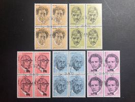1972 Nr. 511-515 im 4er Block mit ET-Stempel