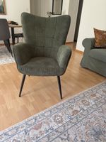 Sessel dunkelgrün Stoff guter Zustand