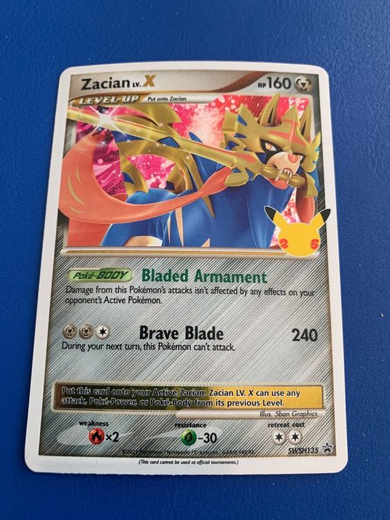 Zacian V SWSH076 - Gold Card - SWSH Black Star Promo - Pokémon TCG -- MINT PSA