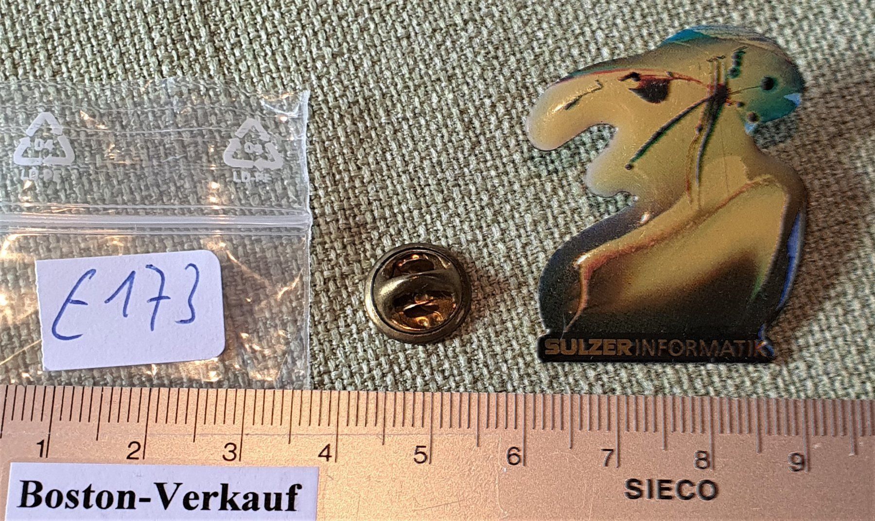 Spille & Fermagli: E173 - Pin SULZER Informatik Kunst Pin – Usato da Reinach BL venduto da Boston-Verkauf 2