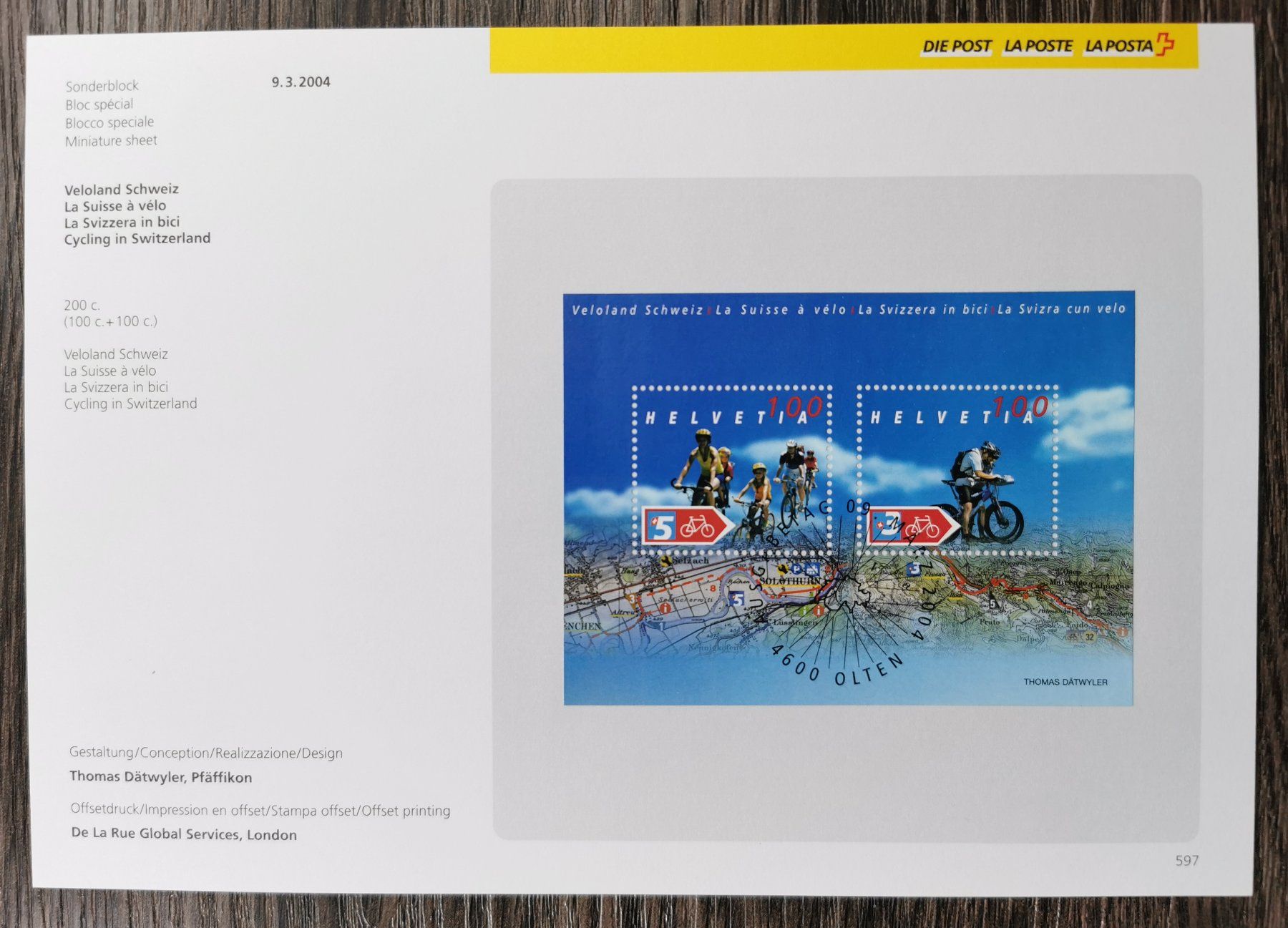 Tutti i francobolli: TR11 Bloc Special Suisse 2004 – Usato da Cousset venduto da Patrick_Collections