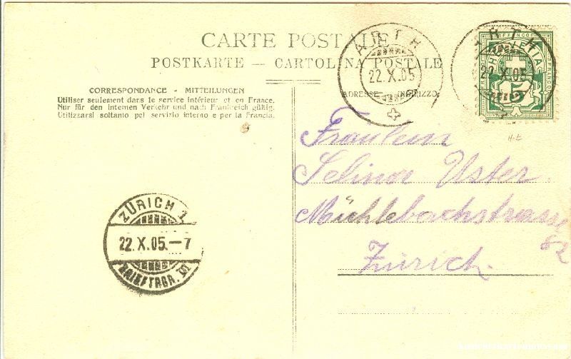 Cartoline postali: Arth - vom See her + 1905 – Usato da Emmenbrücke venduto da teestube 1