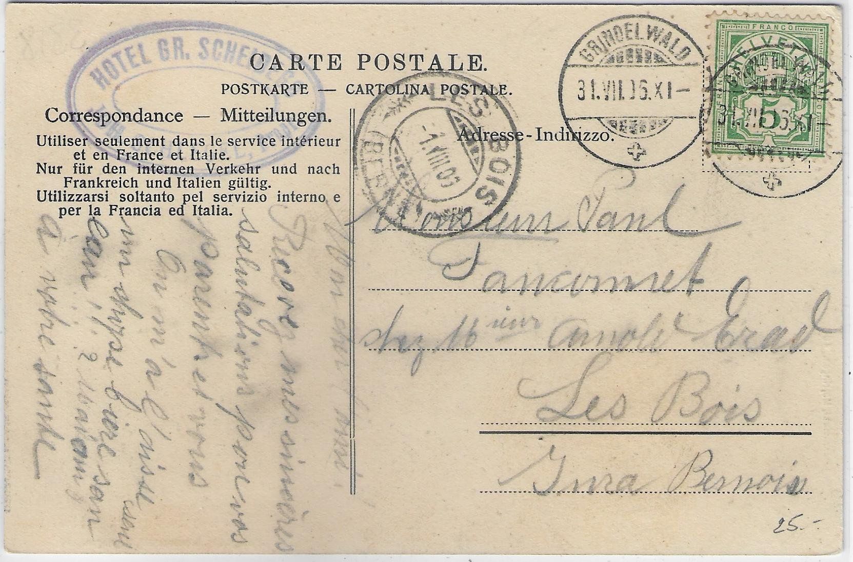 Cartoline postali: Grosse Scheidegg - animee belebt – Usato da Ettingen venduto da Kartenplanet 1