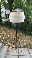 Floor Lamp, Tripod Base, White Layered Shade, used