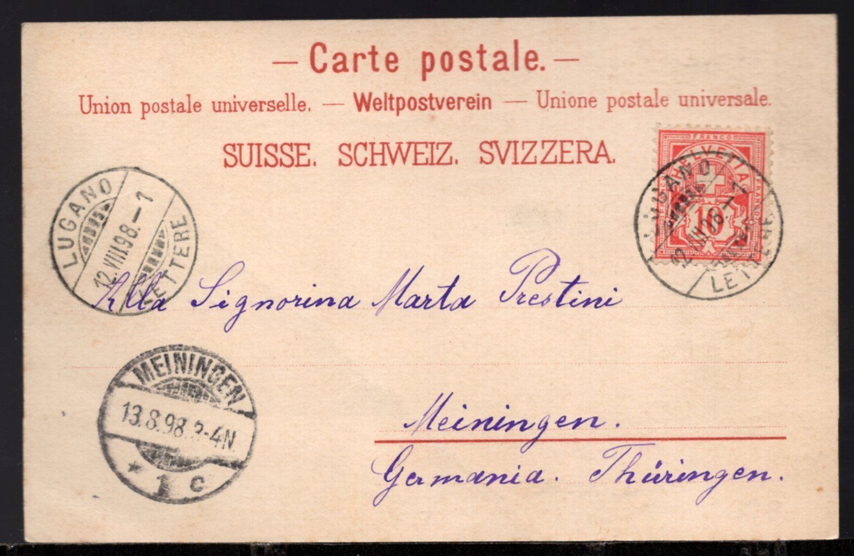 Cartes postales: Saluto  da  Lugano  1898 – D'occasion à Aarau par kufi44 1
