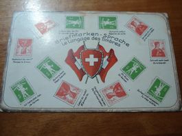 Karte "Briefmarkensprache" 1912, o Militärpost Verpflegung