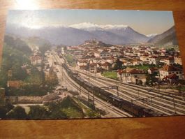 Bellinzona, Eisenbahnlinie, um 1920, farbig, ungelaufen