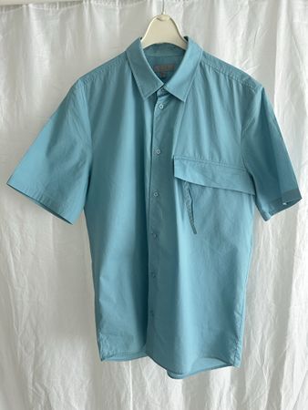 COS Hemd Kurzarm blau Baumwolle Grösse S
