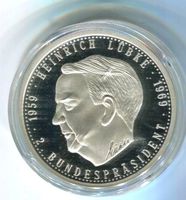 Silbermedaille "Bundespräsident Heinrich Lübke". 999/1000 PP
