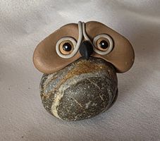Eule Figur Naturstein Handgemacht siehe Foto wunder schön 